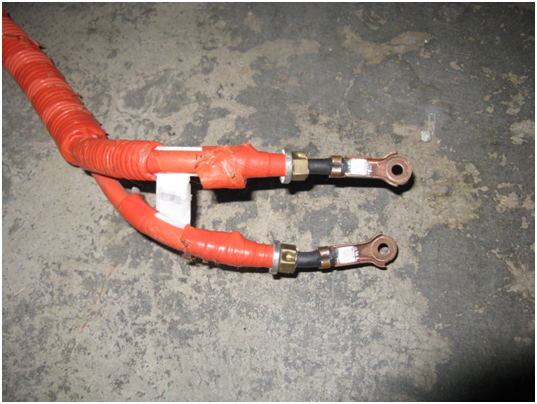 Examples of DC Orange Wires from Battery to Inverter